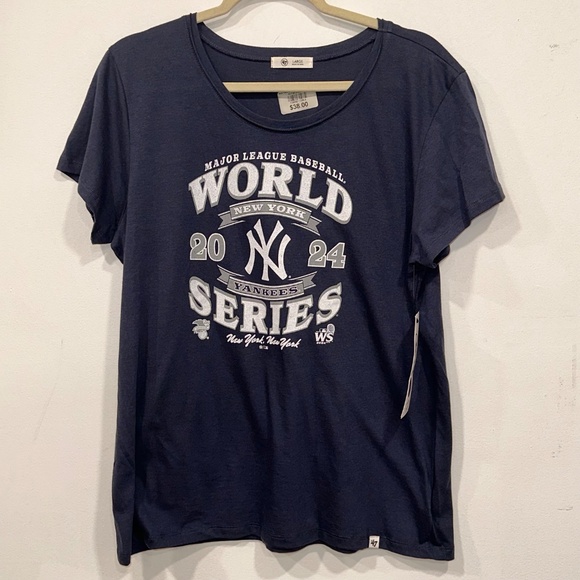 '47 2024 World Series Bound Dugout Women's New York Yankees Fitted T Shirt Tee L - Picture 1 of 8